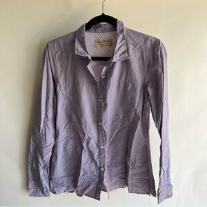 Exofficio Light Purple Long Sleev Shirt Sz Med Women’s Vented Collared Fishing